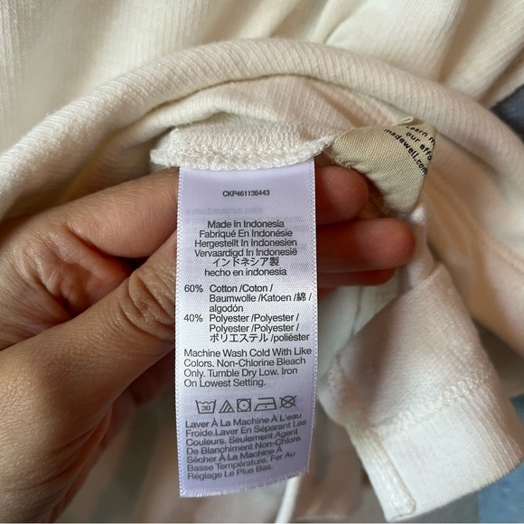 MWL Madewell Skyterry Hoodie Cotton Sweatshirt in Blue/White Size Medium - Picture 7 of 8